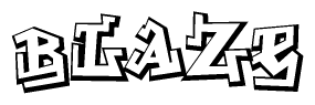 The clipart image features a stylized text in a graffiti font that reads Blaze.