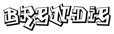 The clipart image features a stylized text in a graffiti font that reads Brendie.