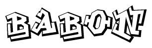 The clipart image features a stylized text in a graffiti font that reads Babon.