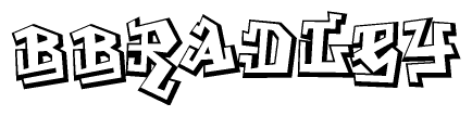 The clipart image depicts the word Bbradley in a style reminiscent of graffiti. The letters are drawn in a bold, block-like script with sharp angles and a three-dimensional appearance.