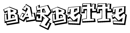 The clipart image depicts the word Barbette in a style reminiscent of graffiti. The letters are drawn in a bold, block-like script with sharp angles and a three-dimensional appearance.