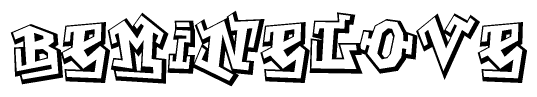 The clipart image features a stylized text in a graffiti font that reads Beminelove.