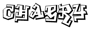 The clipart image depicts the word Chaery in a style reminiscent of graffiti. The letters are drawn in a bold, block-like script with sharp angles and a three-dimensional appearance.