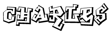 The clipart image features a stylized text in a graffiti font that reads Charles.