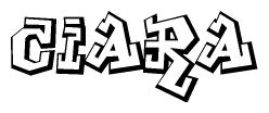 The clipart image depicts the word Ciara in a style reminiscent of graffiti. The letters are drawn in a bold, block-like script with sharp angles and a three-dimensional appearance.