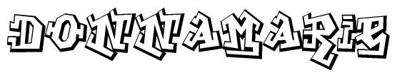 The clipart image depicts the word Donnamarie in a style reminiscent of graffiti. The letters are drawn in a bold, block-like script with sharp angles and a three-dimensional appearance.