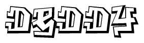 The clipart image features a stylized text in a graffiti font that reads Deddy.