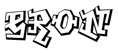 The clipart image depicts the word Eron in a style reminiscent of graffiti. The letters are drawn in a bold, block-like script with sharp angles and a three-dimensional appearance.