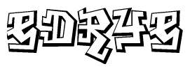 The clipart image features a stylized text in a graffiti font that reads Edrye.