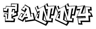 The clipart image depicts the word Fanny in a style reminiscent of graffiti. The letters are drawn in a bold, block-like script with sharp angles and a three-dimensional appearance.