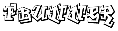 The clipart image features a stylized text in a graffiti font that reads Fbunner.