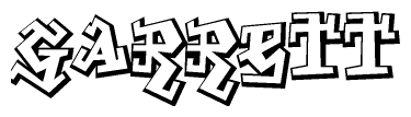 The clipart image depicts the word Garrett in a style reminiscent of graffiti. The letters are drawn in a bold, block-like script with sharp angles and a three-dimensional appearance.