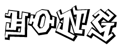 The clipart image depicts the word Hong in a style reminiscent of graffiti. The letters are drawn in a bold, block-like script with sharp angles and a three-dimensional appearance.