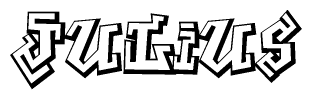 The clipart image features a stylized text in a graffiti font that reads Julius.