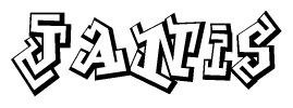 The clipart image features a stylized text in a graffiti font that reads Janis.