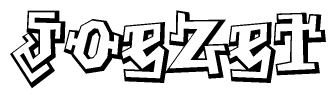 The clipart image features a stylized text in a graffiti font that reads Joezet.