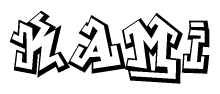 The clipart image features a stylized text in a graffiti font that reads Kami.