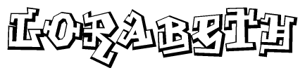 The clipart image features a stylized text in a graffiti font that reads Lorabeth.