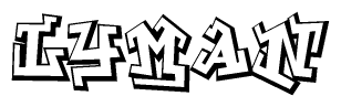 The clipart image features a stylized text in a graffiti font that reads Lyman.