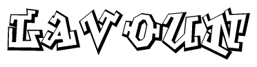 The clipart image features a stylized text in a graffiti font that reads Lavoun.