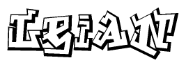 The clipart image features a stylized text in a graffiti font that reads Leian.