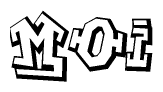 The clipart image features a stylized text in a graffiti font that reads Moi.