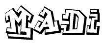 The clipart image features a stylized text in a graffiti font that reads Madi.