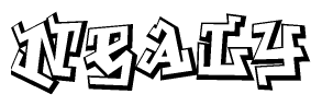 The clipart image features a stylized text in a graffiti font that reads Nealy.