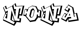 The clipart image features a stylized text in a graffiti font that reads Nona.