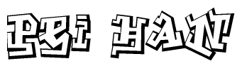 The clipart image features a stylized text in a graffiti font that reads Pei han.