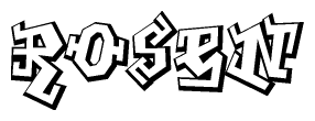The clipart image features a stylized text in a graffiti font that reads Rosen.