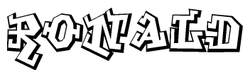 The clipart image features a stylized text in a graffiti font that reads Ronald.