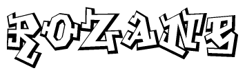 The clipart image features a stylized text in a graffiti font that reads Rozane.
