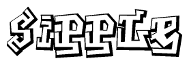 The image is a stylized representation of the letters Sipple designed to mimic the look of graffiti text. The letters are bold and have a three-dimensional appearance, with emphasis on angles and shadowing effects.