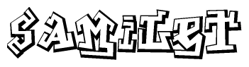 The clipart image features a stylized text in a graffiti font that reads Samilet.
