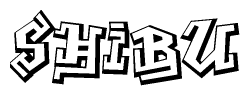 The clipart image features a stylized text in a graffiti font that reads Shibu.