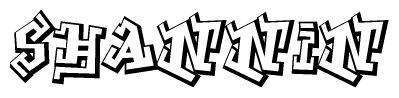 The clipart image features a stylized text in a graffiti font that reads Shannin.