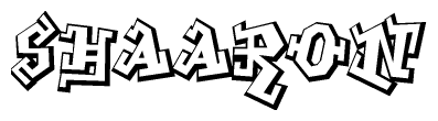 The clipart image depicts the word Shaaron in a style reminiscent of graffiti. The letters are drawn in a bold, block-like script with sharp angles and a three-dimensional appearance.