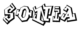 The clipart image features a stylized text in a graffiti font that reads Sonia.