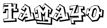 The clipart image features a stylized text in a graffiti font that reads Tamayo.