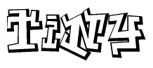 The clipart image features a stylized text in a graffiti font that reads Tiny.