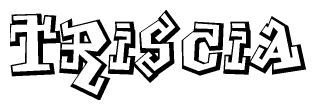 The clipart image features a stylized text in a graffiti font that reads Triscia.
