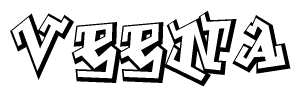 The clipart image features a stylized text in a graffiti font that reads Veena.