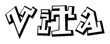 The clipart image features a stylized text in a graffiti font that reads Vita.