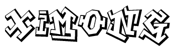 The clipart image depicts the word Ximong in a style reminiscent of graffiti. The letters are drawn in a bold, block-like script with sharp angles and a three-dimensional appearance.
