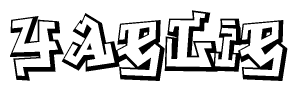 The clipart image features a stylized text in a graffiti font that reads Yaelie.