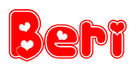 The image displays the word Beri written in a stylized red font with hearts inside the letters.