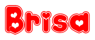 The image displays the word Brisa written in a stylized red font with hearts inside the letters.