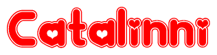 The image displays the word Catalinni written in a stylized red font with hearts inside the letters.