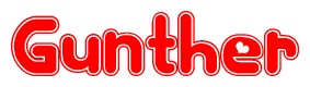 The image displays the word Gunther written in a stylized red font with hearts inside the letters.